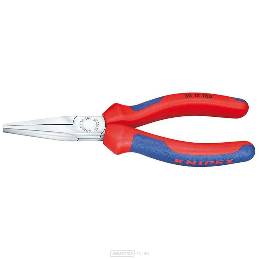 Langbeck 190 mm-es lapos fogó (meghosszabbított pofákkal) KNIPEX 30 15 190 - krómozott, többkomponensű hüvelyek