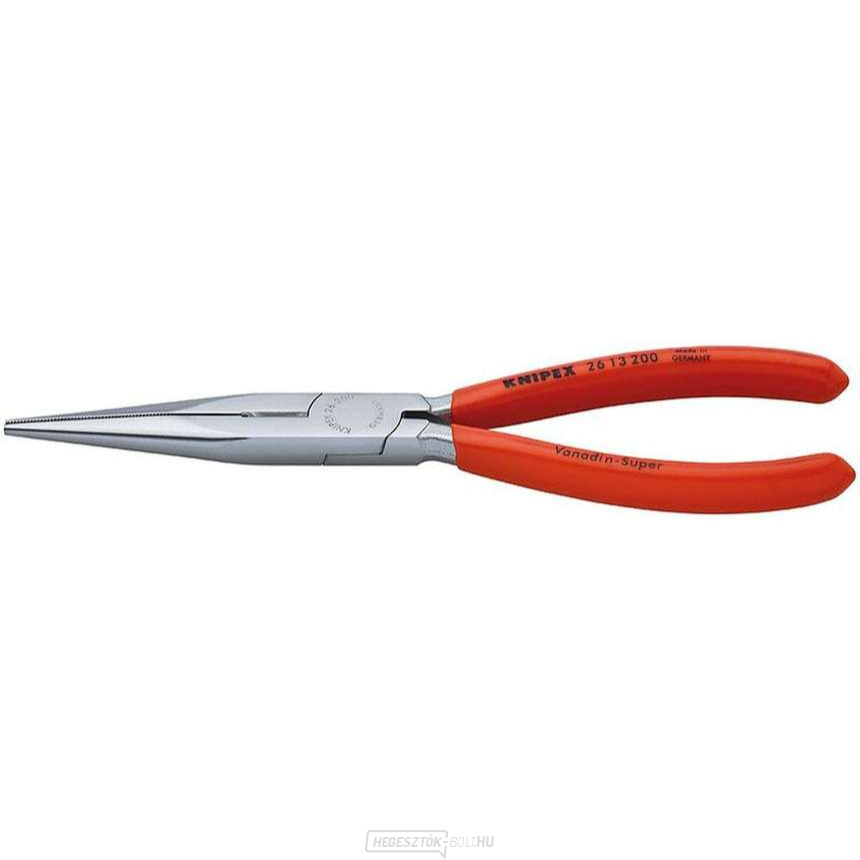 Félköríves fogó pengékkel (csőrös) 200 mm KNIPEX 26 13 200. Krómozott, műanyag hüvelyekkel.