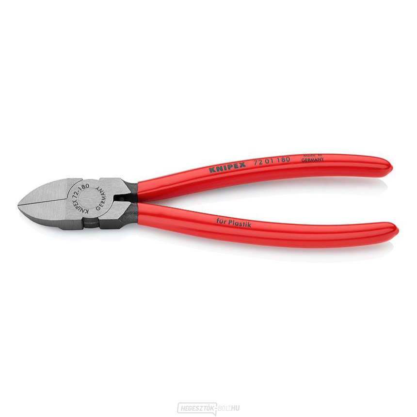 Oldalvágók műanyaghoz 180 mm KNIPEX 72 01 180 - polírozott fej, műanyag hüvelyek