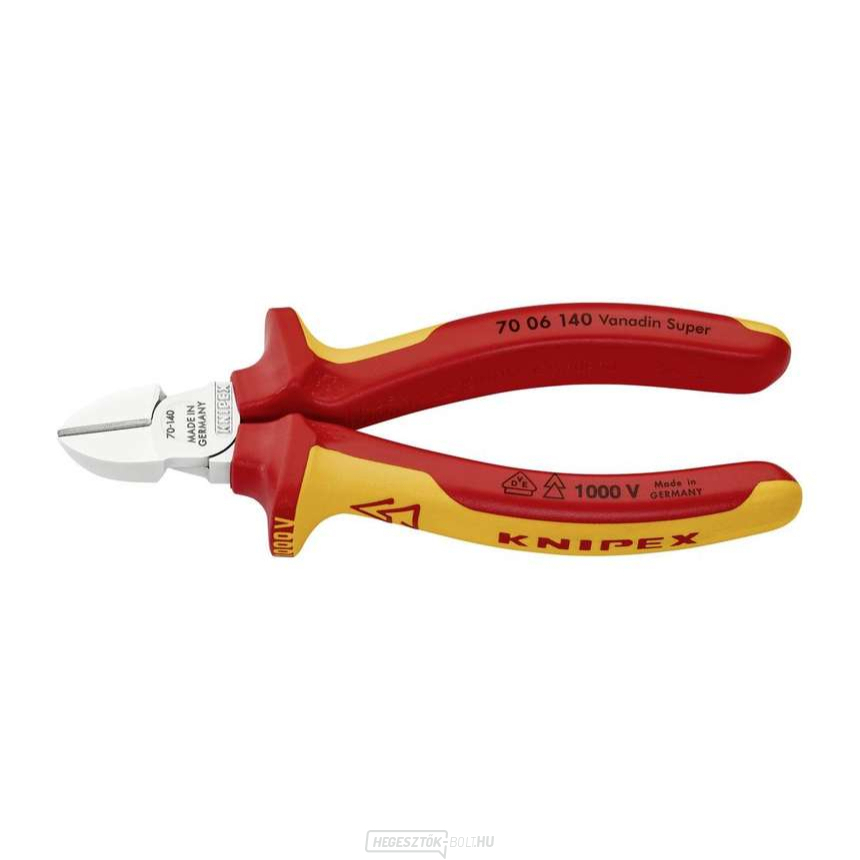 Oldalvágók 140 mm - 1000V. KNIPEX 70 06 140 - krómozott, többkomponensű VDE hüvelyek