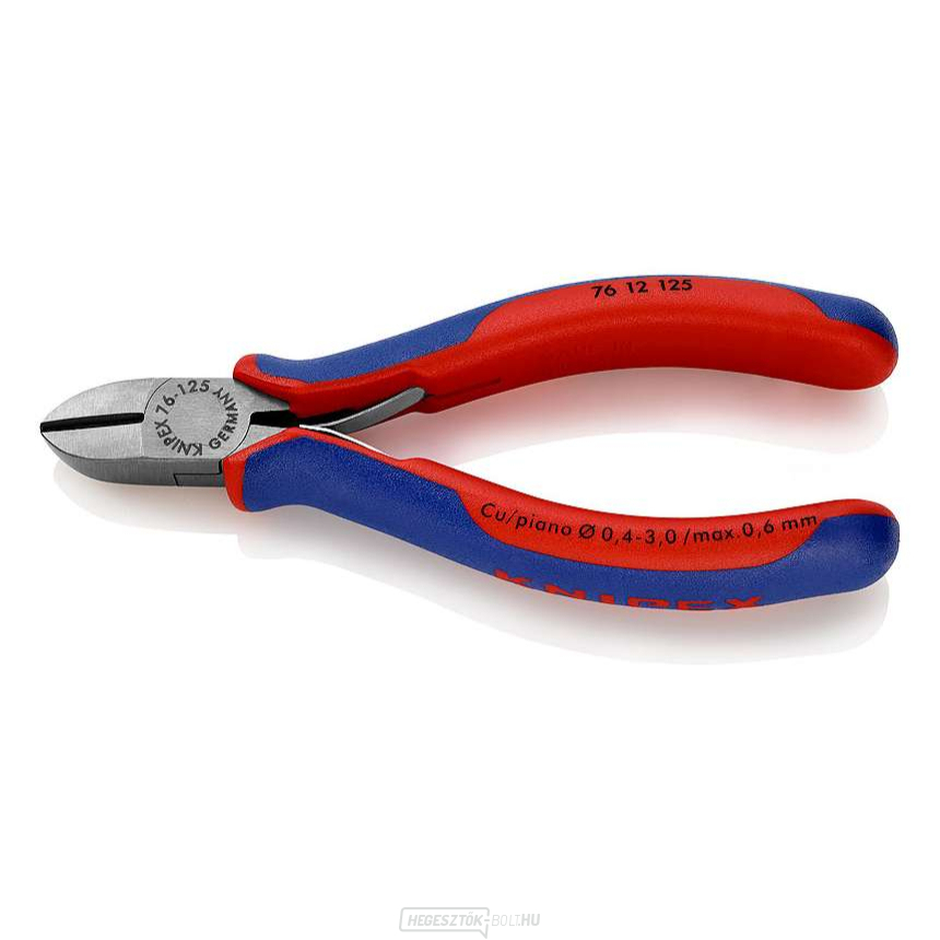 Oldalvágók elektromechanikához 125 mm KNIPEX 76 12 125 - polírozott fej, többkomponensű hüvelyek