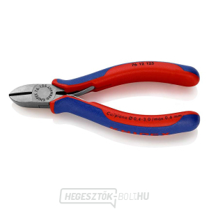 Oldalvágók elektromechanikához 125 mm KNIPEX 76 12 125 - polírozott fej, többkomponensű hüvelyek gallery main image