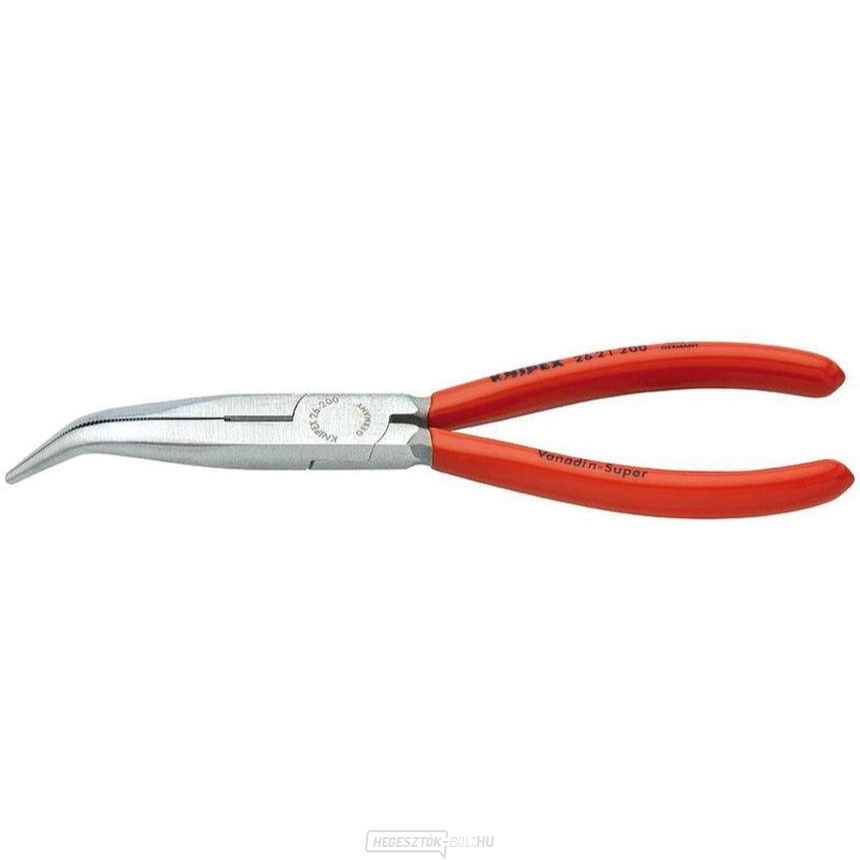 Félköríves fogó pengékkel (csőrös) 200 mm KNIPEX 26 21 200 - polírozott fej, műanyag hüvelyek