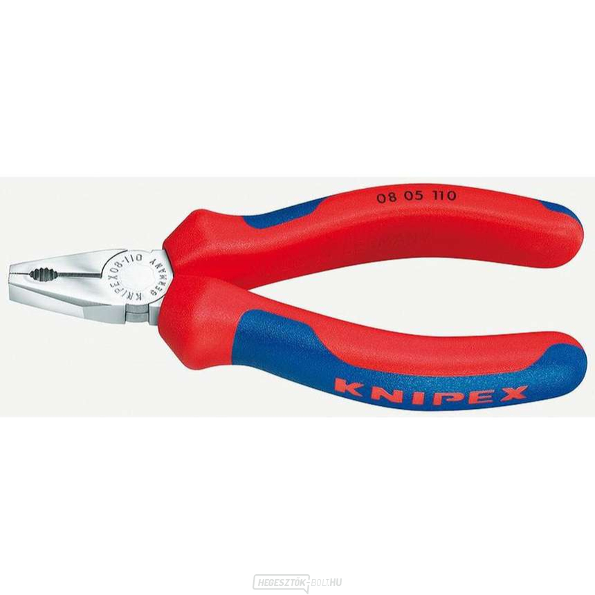 Kis kombinált fogó 110 mm KNIPEX 08 05 110 - krómozott, többkomponensű hüvelyek
