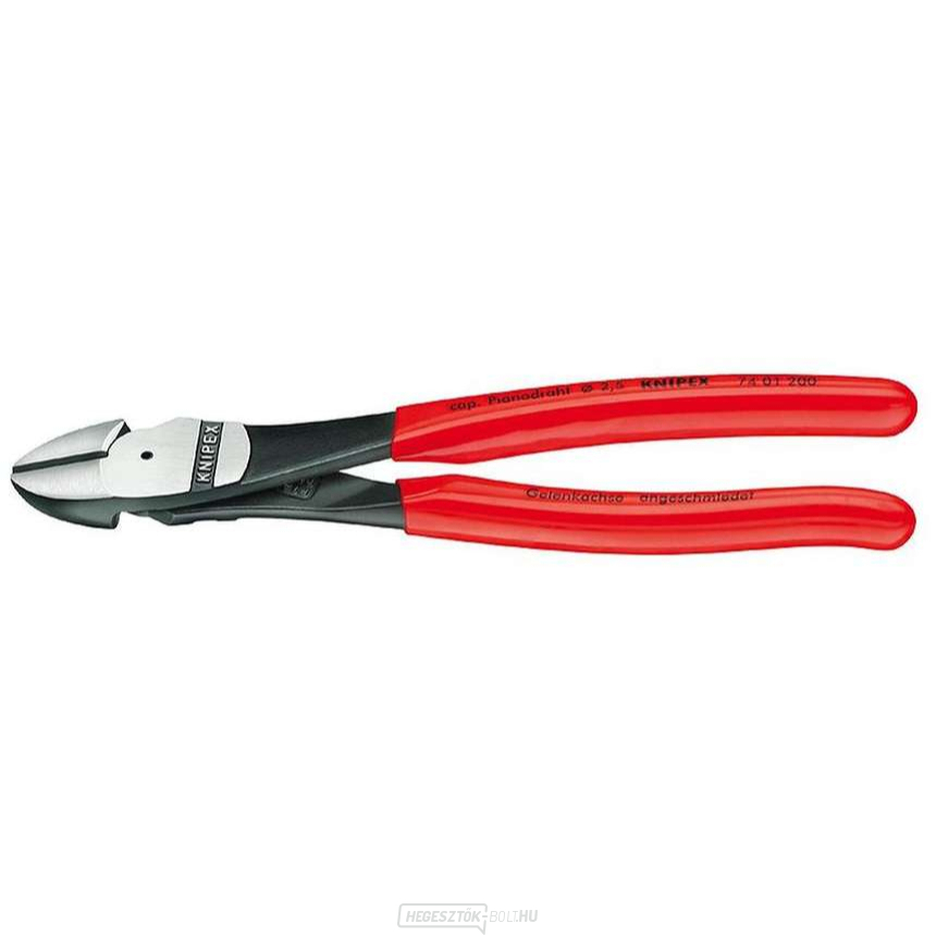 Elektromos oldalvágó 180 mm KNIPEX 74 01 180 - polírozott fej, műanyag hüvelyek