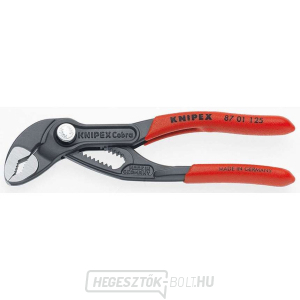 Mini-Cobra csőfogó 125 mm. Knipex 87 01 125 - polírozott fej, műanyag hüvelyek Mini-Cobra csőfogó 125 mm. Knipex 87 01 125 - polírozott fej, műanyag hüvelyek gallery main image