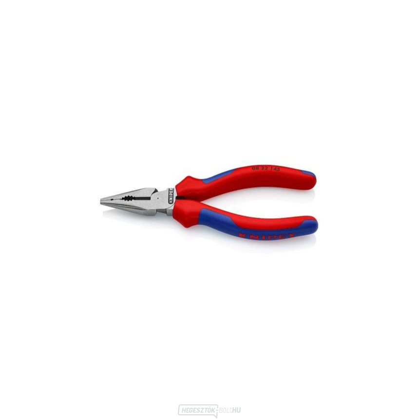 Kombinációs fogó KNIPEX 08 22 145, 145 mm - polírozott fej, többkomponensű hüvelyek
