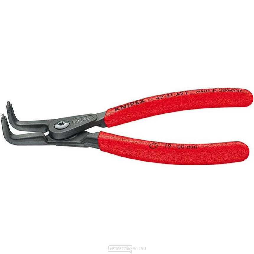 Precíziós karikafogó fogó 130 mm, külső íves. Knipex - 49 21 A01 - DIN 5254 B