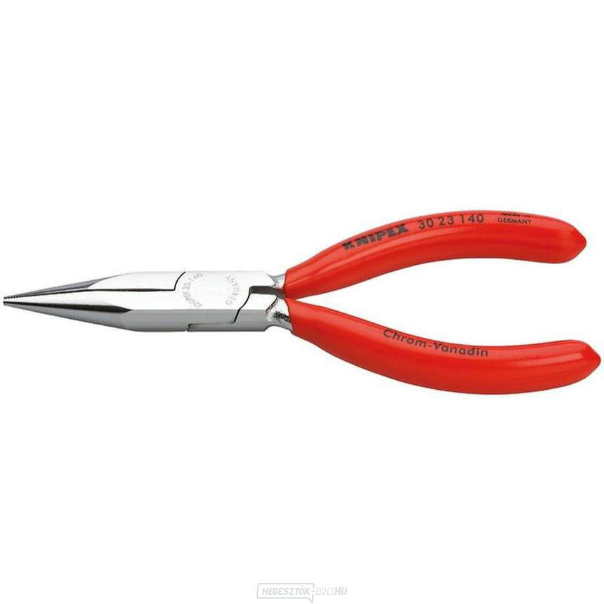 Félkörfogó Langbeck 140 mm-es típus (meghosszabbított pofákkal) KNIPEX 30 23 140 - krómozott, műanyag hüvelyekkel