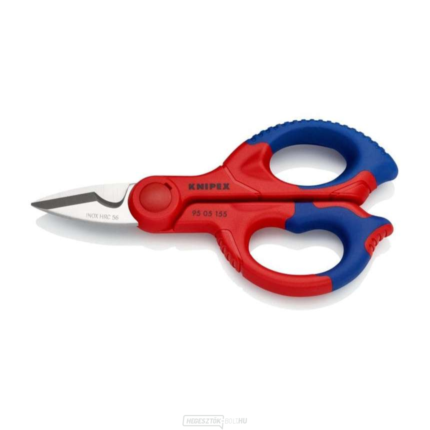 Kombinált villanyszerelő olló 155 mm KNIPEX 95 05 155 SB - krómozott, többkomponensű hüvelyek