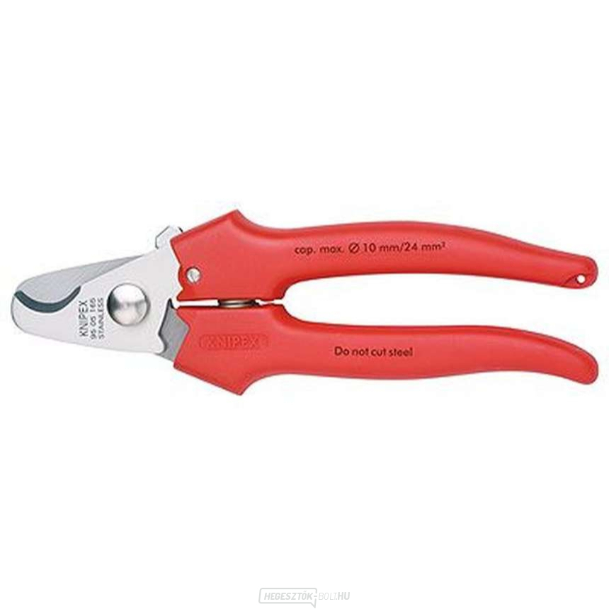 Kábelolló 165 mm KNIPEX 95 05 165 - krómozott, többkomponensű hüvelyek