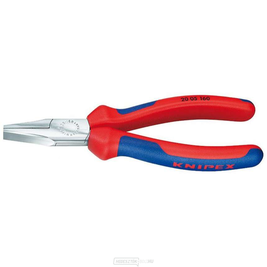 Lapos fogó 140 mm KNIPEX 20 05 140 - krómozott, többkomponensű hüvelyek