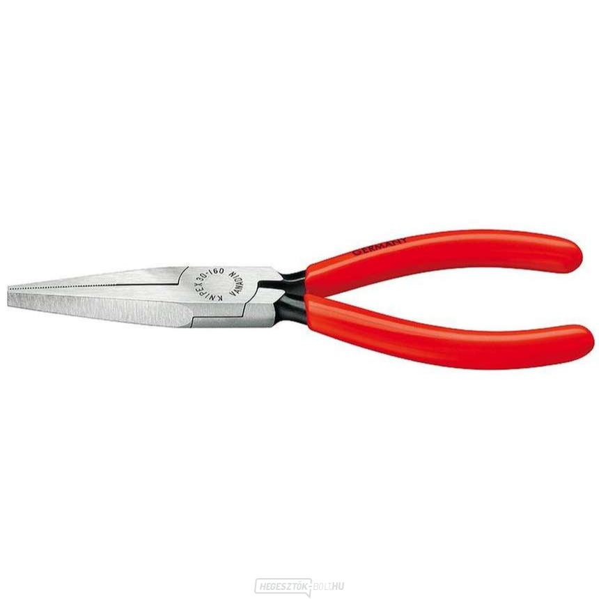 Langbeck 190 mm-es lapos fogó (meghosszabbított állkapcsokkal) KNIPEX 30 11 190 - csiszolt fej, műanyag hüvelyek