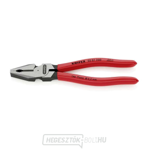 Erő kombinált fogó 200 mm. KNIPEX 02 01 200 - polírozott, műanyag hüvelyek Erő kombinált fogó 200 mm. KNIPEX 02 01 200 - polírozott, műanyag hüvelyek gallery main image