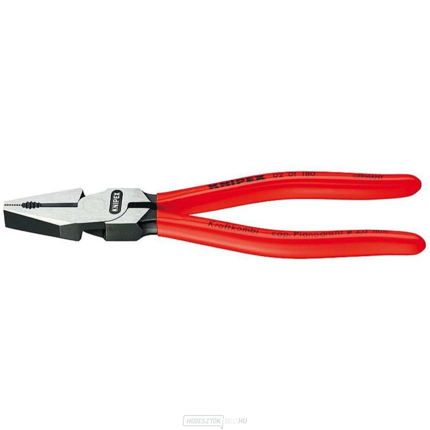 Erő kombinált fogó 180 mm. KNIPEX 02 01 180 - polírozott, műanyag hüvelyek