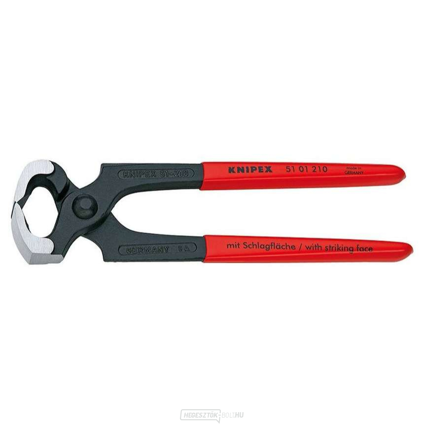 Kalapácsfogó 210 mm KNIPEX 51 01 210 - csiszolt fej, műanyag hüvelyek