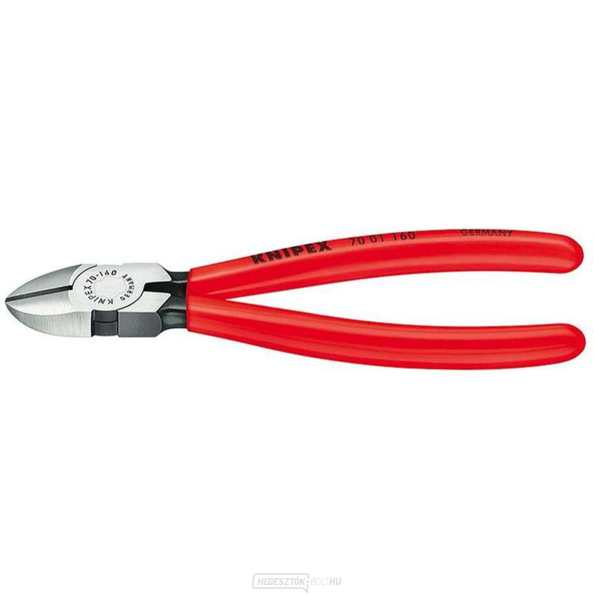 Oldalvágó fogó 160 mm KNIPEX 70 01 160 - polírozott fej, műanyag hüvelyek
