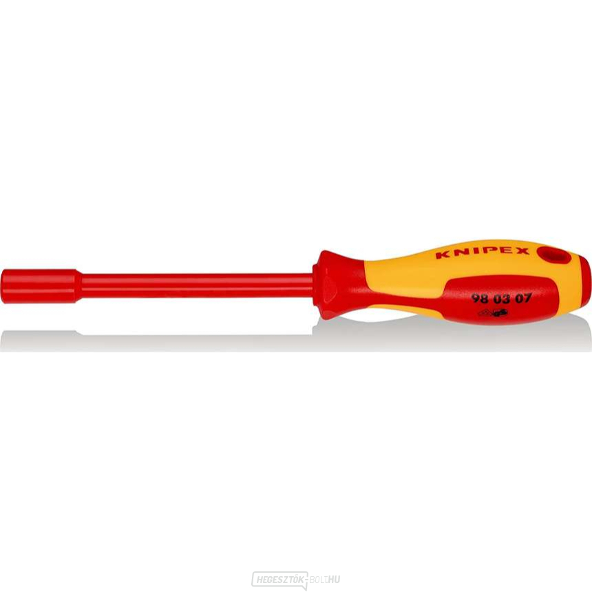 VDE csavarhúzó 6x125 mm-es dugókulccsal Knipex 98 03 07