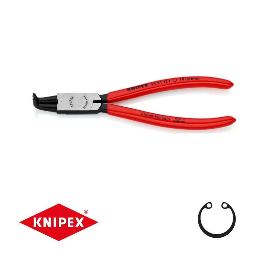 Körkörös fogó 170 mm, belső íves. Knipex - 44 21 J21 J21 - DIN 5256 D. Polírozott, műanyag bevonatú.