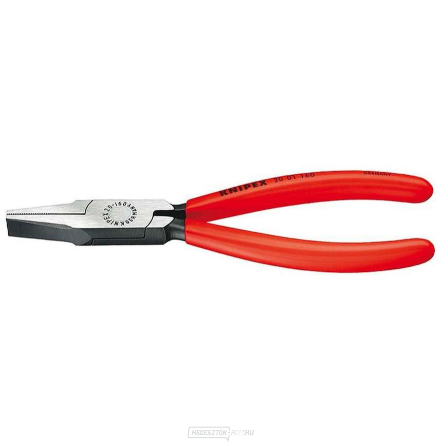Lapos fogó 160 mm. KNIPEX 20 01 160 - polírozott, műanyag hüvelyek
