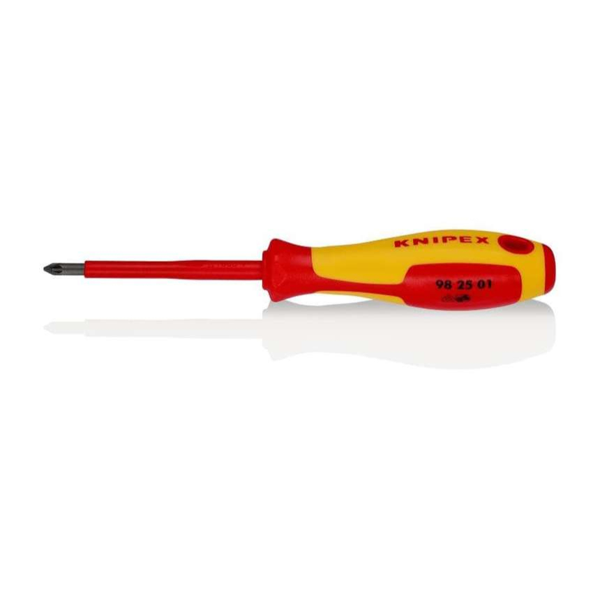 VDE villanyszerelői csavarhúzó PZ 1 süllyesztett csavarokhoz Knipex 98 25 01