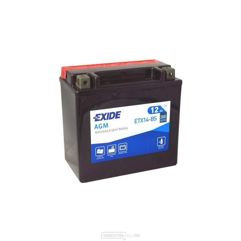 Motorkerékpár akkumulátor 12V/12Ah EXIDE ETX14-BS