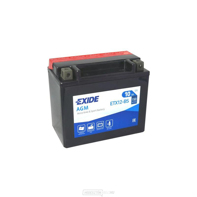 Motorkerékpár akkumulátor 12V/10Ah EXIDE ETX12-BS
