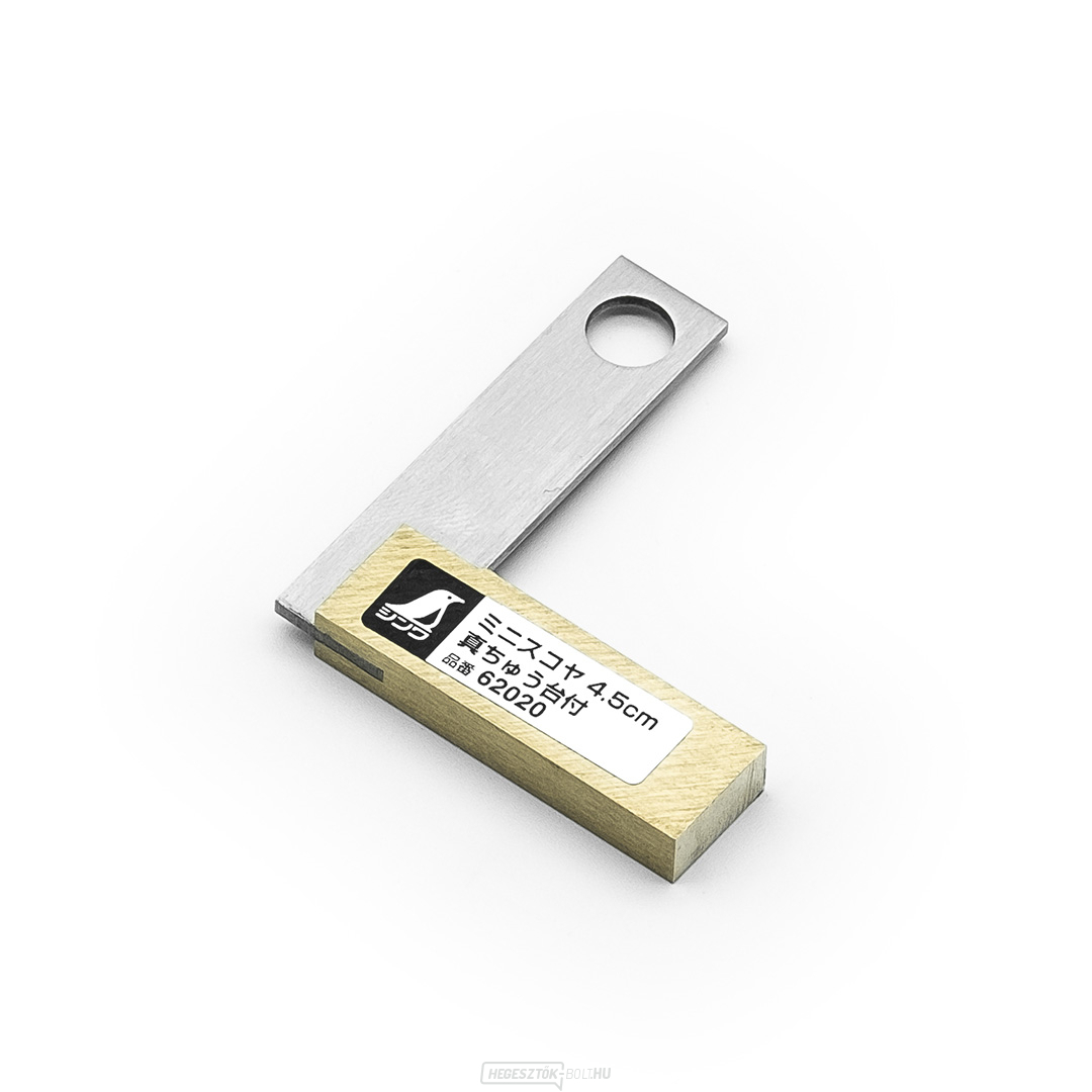 SHINWA rozsdamentes acél mini sarok masszív sárgaréz talppal - 45 mm