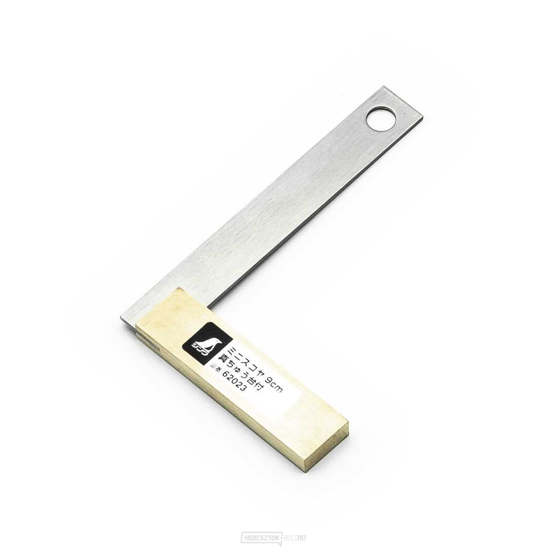 SHINWA rozsdamentes acél mini sarok masszív sárgaréz talppal - 90 mm