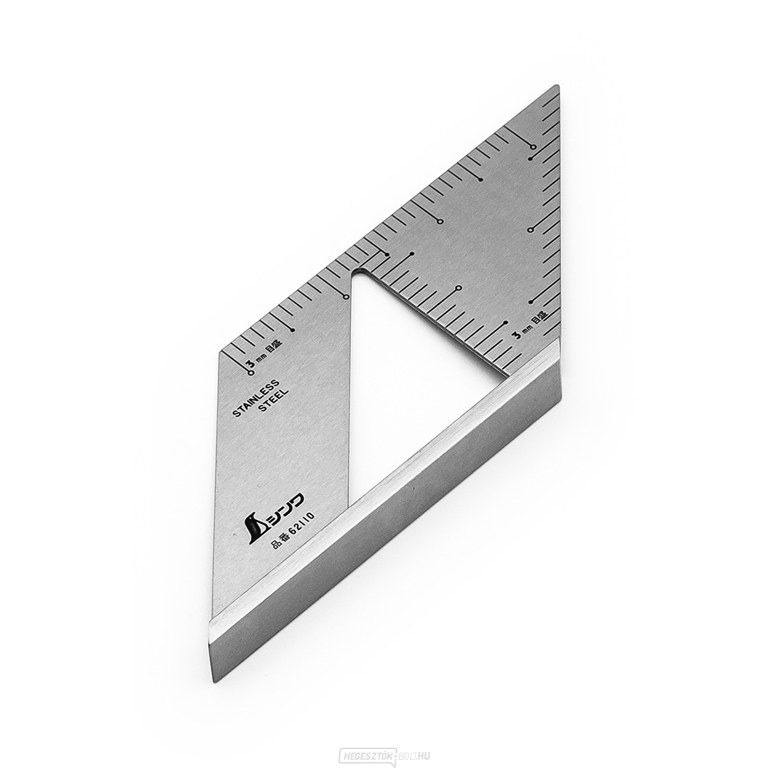 SHINWA 45°-os acélszög ütközővel és belső derékszöggel