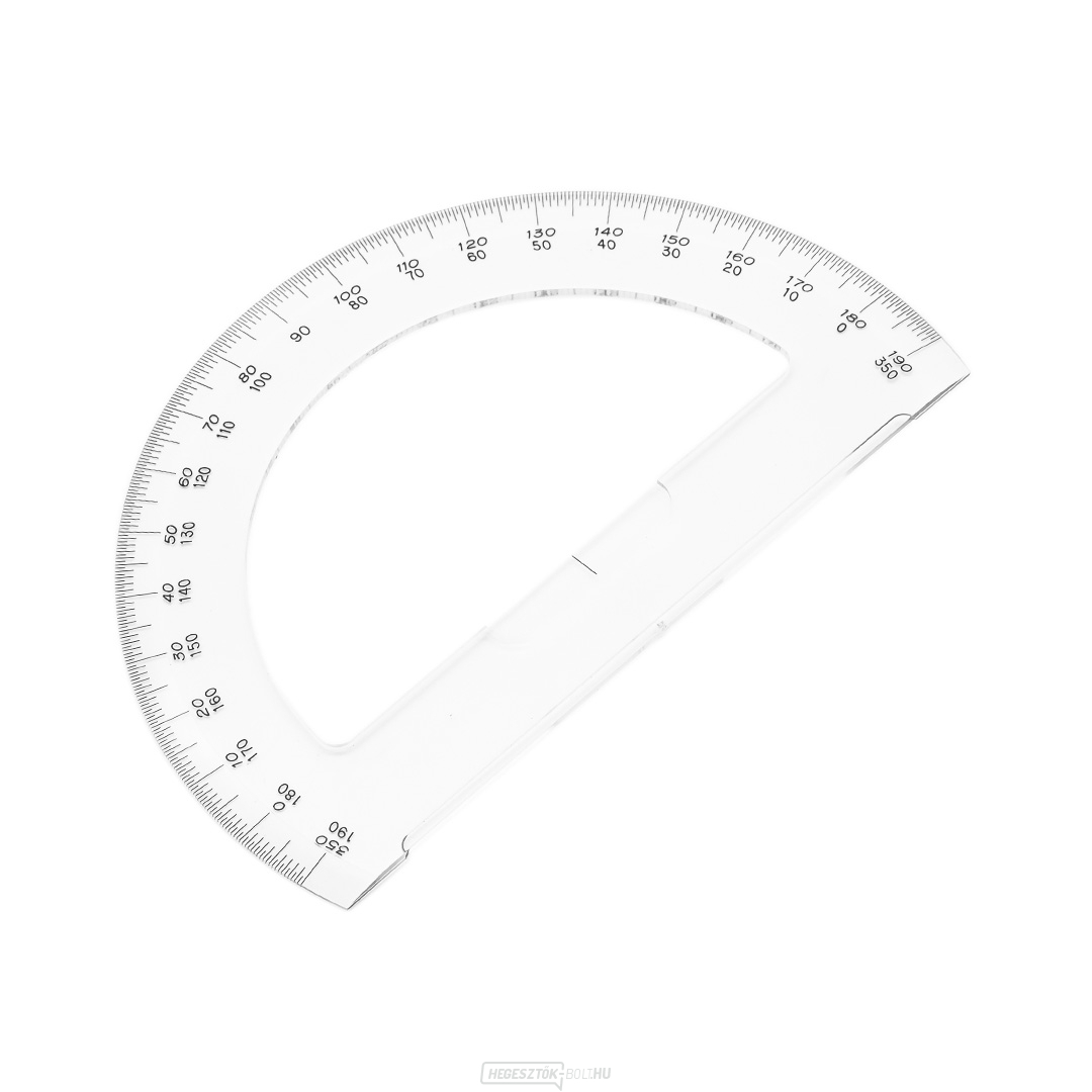 Japán SHINWA félkör alakú szögmérő átlátszó akrilból 180° - átmérő 150 mm