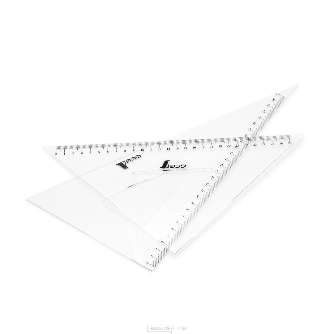 Japán derékszögű műanyag háromszög SHINWA 27 cm - 2 db-os készlet