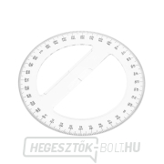 SHINWA japán kör alakú szögmérő átlátszó akrilból 360° - átmérő 150 mm gallery main image