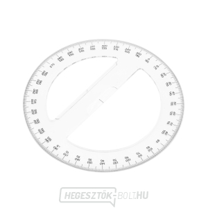 SHINWA japán kör alakú szögmérő átlátszó akrilból 360° - átmérő 150 mm gallery main image