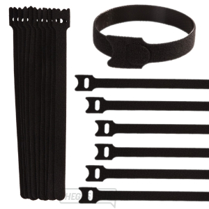 Tépőzáras kábelkötegelő - kábelrendező 210mm x 12mm - 10 db-os készlet (1000) Tépőzáras kábelkötegelő - kábelrendező 210mm x 12mm - 10 db-os készlet (1000) gallery main image