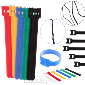 Tépőzáras kábelkötegelő - kábelrendező 150mm x 12mm - 12db készlet (1000) Tépőzáras kábelkötegelő - kábelrendező 150mm x 12mm - 12db készlet (1000) gallery main image