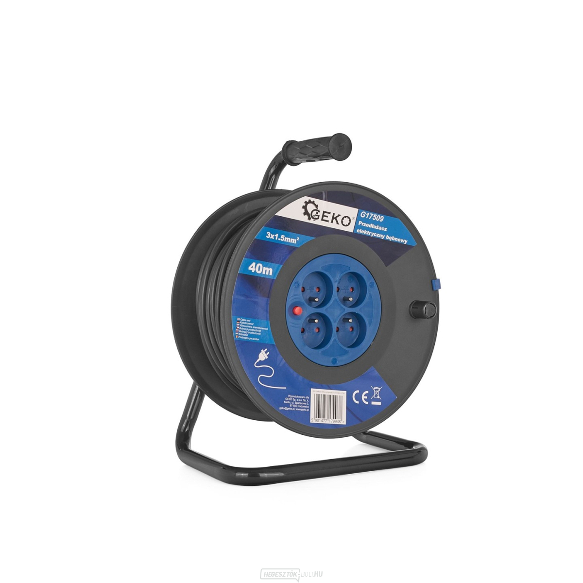 Elektromos hosszabbítókábel tekercs 3x1,5mm2 40m (1)