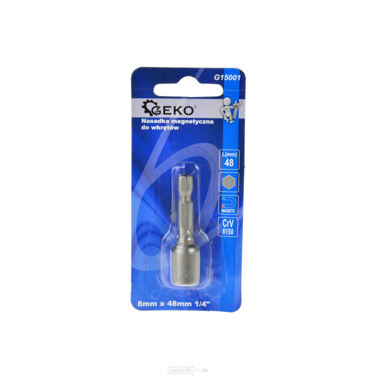 Mágneses sapka 8mmx48mm 1/4"/Farmer típusú csavarokhoz/(200)