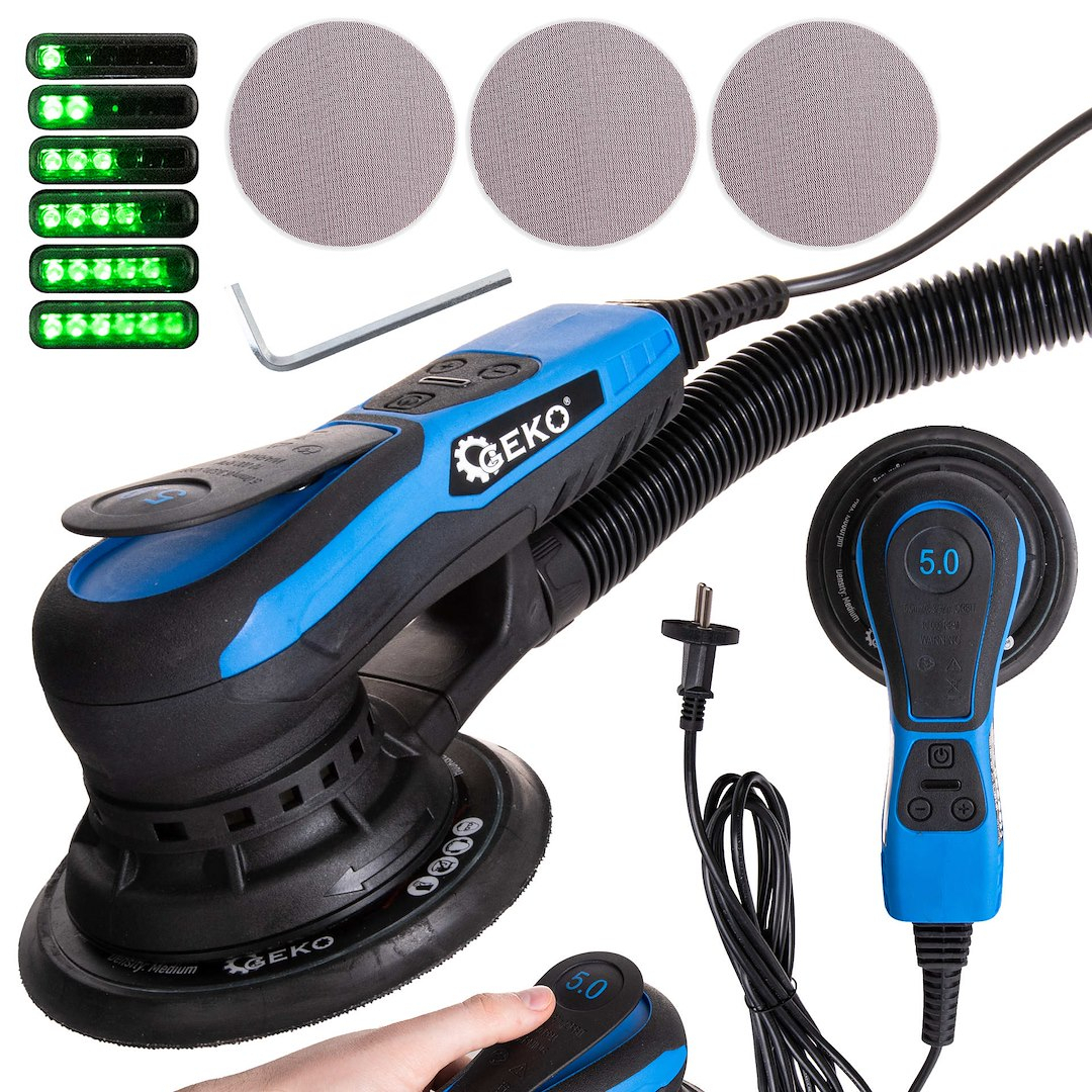 Kefe nélküli excentrikus csiszoló 150mm 350W változó fordulatszám-szabályozással