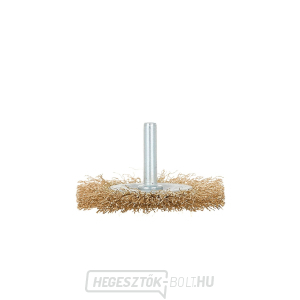 Drótkefés tárcsa. sárgaréz 60mm szárral (100) Drótkefés tárcsa. sárgaréz 60mm szárral (100) gallery main image