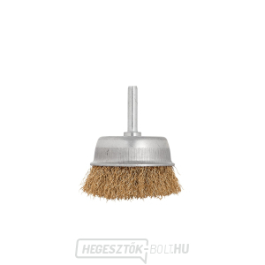 Elölről szerelt drótkefe, sárgaréz 60mm, szárral (100) Elölről szerelt drótkefe, sárgaréz 60mm, szárral (100) gallery main image