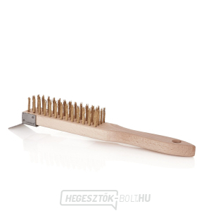 Sárga huzalos rozsdakefe 4 soros, fakaparóval (20/120) Sárga huzalos rozsdakefe 4 soros, fakaparóval (20/120) gallery main image