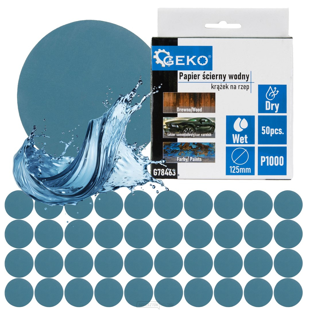 Vizes csiszolópapír - Tépőzáras korong 125 mm P1000 (50/1000) 1 db