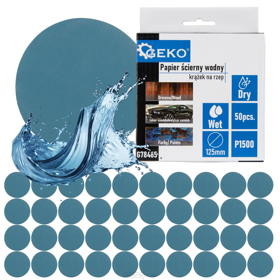 Vizes csiszolópapír - Tépőzáras korong 125 mm P1500 (50/1000) 1 db