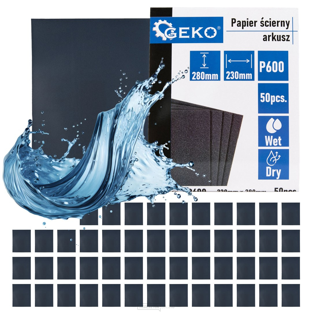 Vízbázisú csiszolópapír - 230x280 mm-es lap P600 (50/1000) 1 db