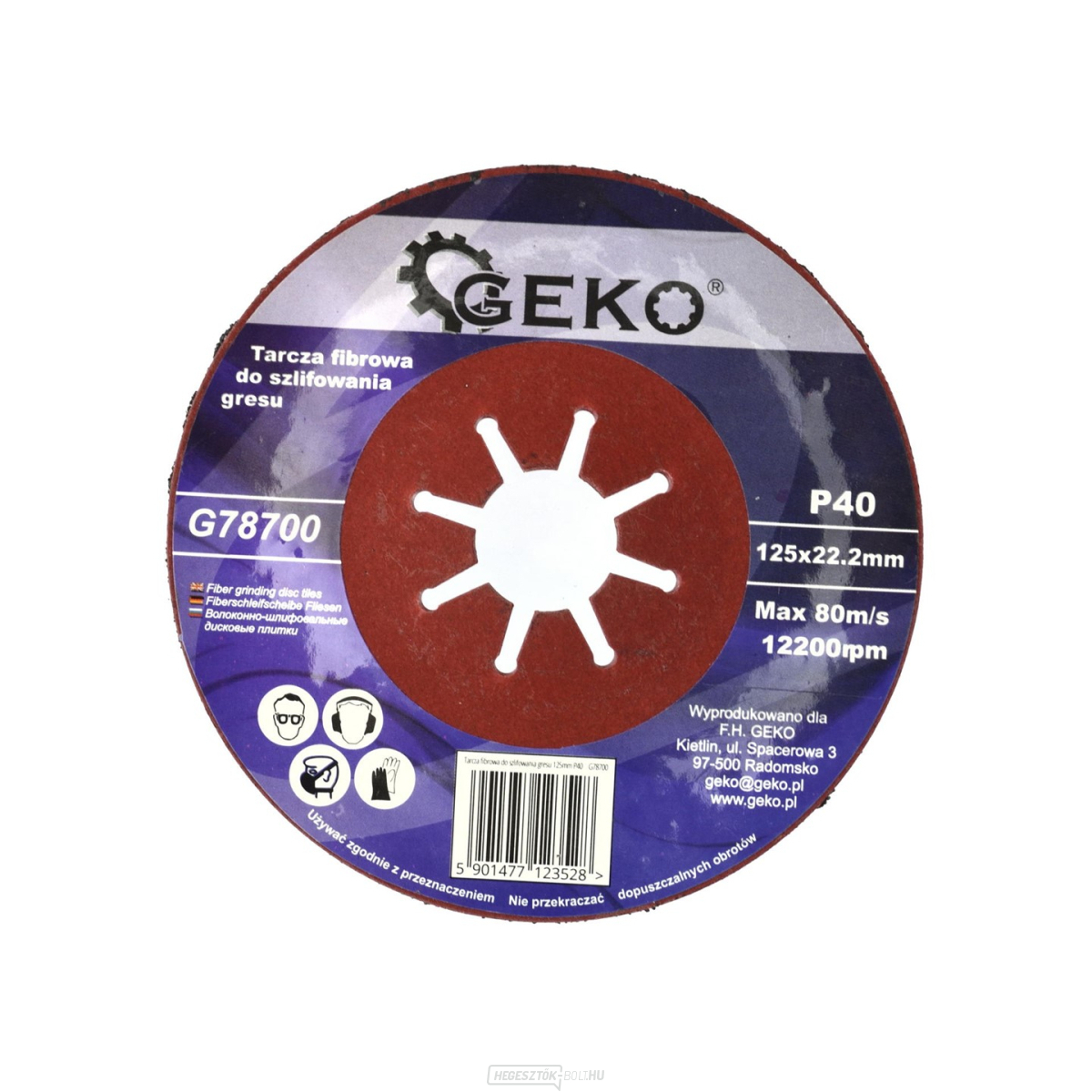 125mm P40 (10/200) kőzetgyalu csiszolókorong (10/200)