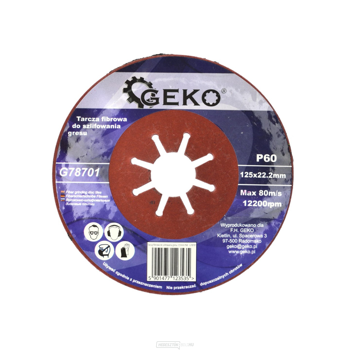 Kőszálas csiszolókorong 125mm P60 (10/200) Kőszálas csiszolókorong 125mm P60 (10/200) gallery main image