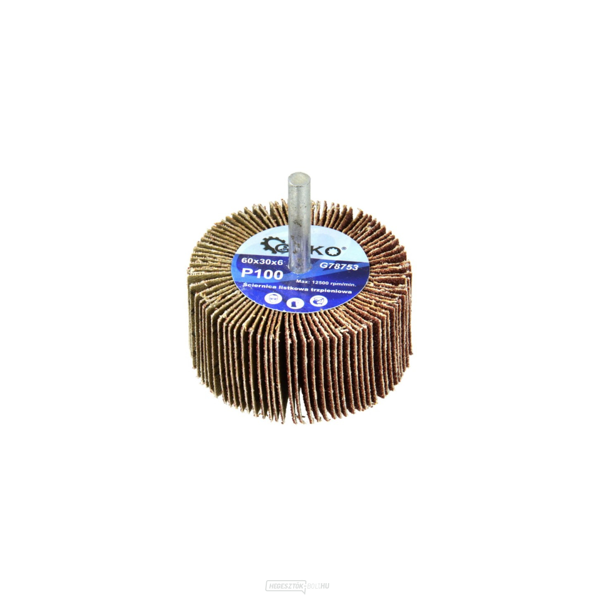 GEKO Csiszolókorong szárral 60x30X6 P100 (10/40/200)