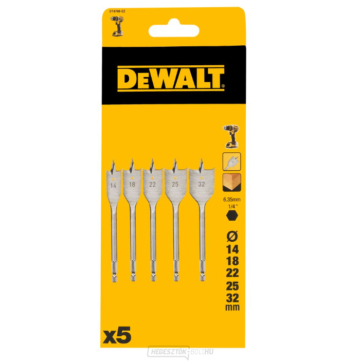 DEWALT DT4798 lapos fafúró készlet 5 db