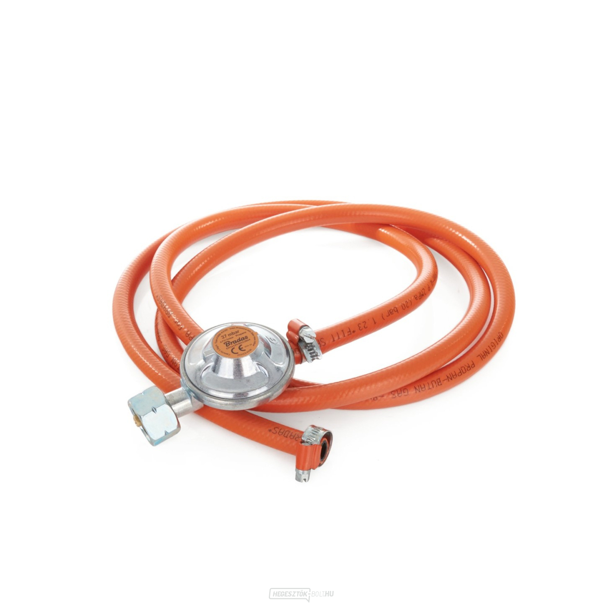 Gázpalack szabályozó 11kg 37mbar+ Tömlő 2m (20)